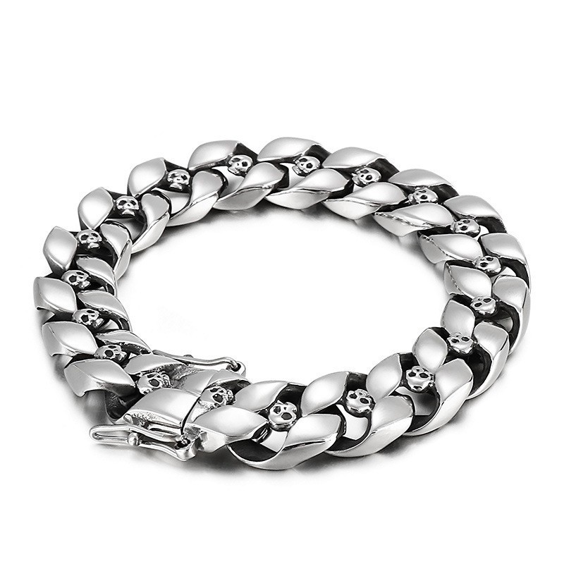 Fashion Hip Hop Men's Titanium Skull Bracelet Fashion Hip Hop Men's Titanium Skull Bracelet