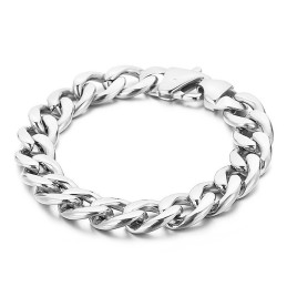 Men's Flat Two-Sided Titanium Bracelet With 18K Gold Plating