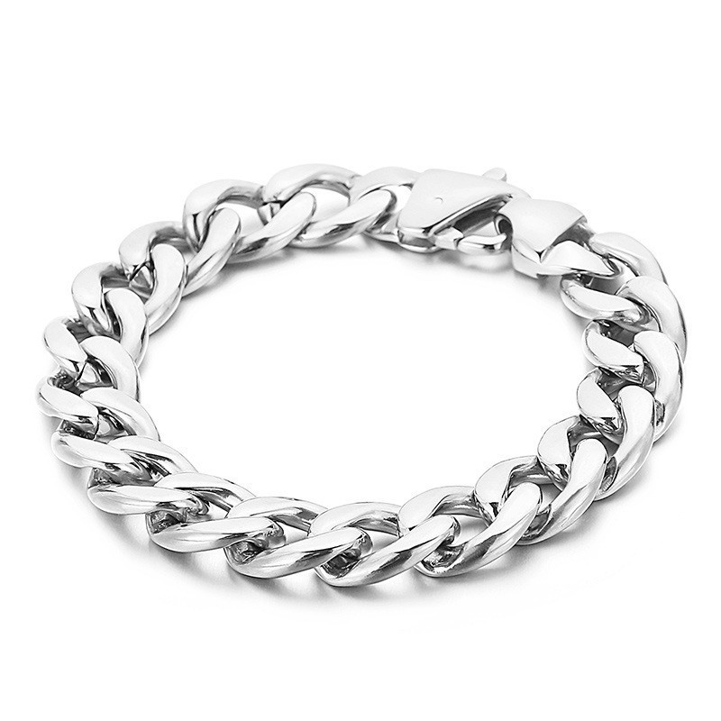Men's Flat Two-Sided Titanium Bracelet With 18K Gold Plating Men's Flat Two-Sided Titanium Bracelet With 18K Gold Plating