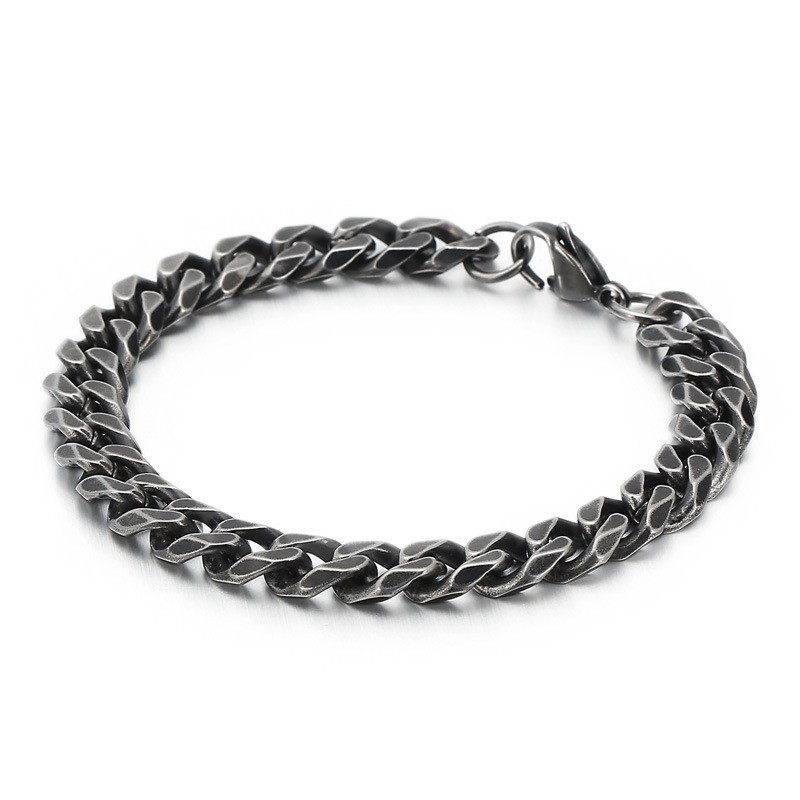 Fashion Men's Titanium Vintage Flat Brushed Bracelet Fashion Men's Titanium Vintage Flat Brushed Bracelet