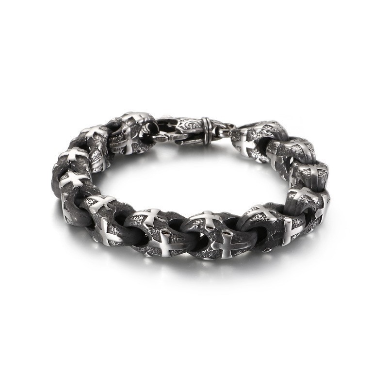 Vintage Biker Chain Rock Style Bicycle Chain Titanium Bracelet Vintage Biker Chain Rock Style Bicycle Chain Titanium Bracelet
