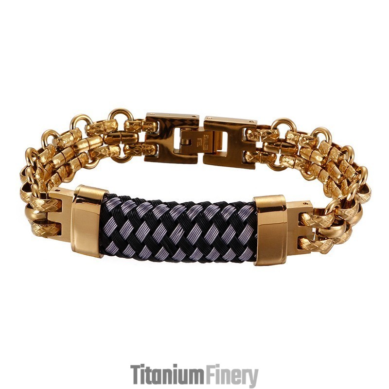 Popular Vintage Titanium Men's Bracelets Bent Bracelet