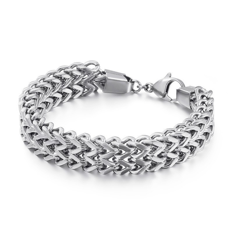 Double Layer V-Shaped Overlord Chain Titanium Bracelet For Men Double Layer V-Shaped Overlord Chain Titanium Bracelet For Men