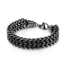 Double Layer V-Shaped Overlord Chain Titanium Bracelet For Men