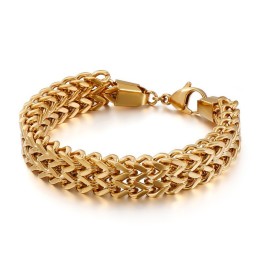 Double V Chain Titanium Bracelet For Men