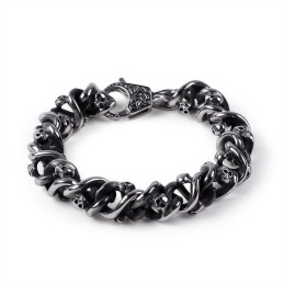 Alternative Chic Men's Bracelet Cool Titanium Skull Bracelet