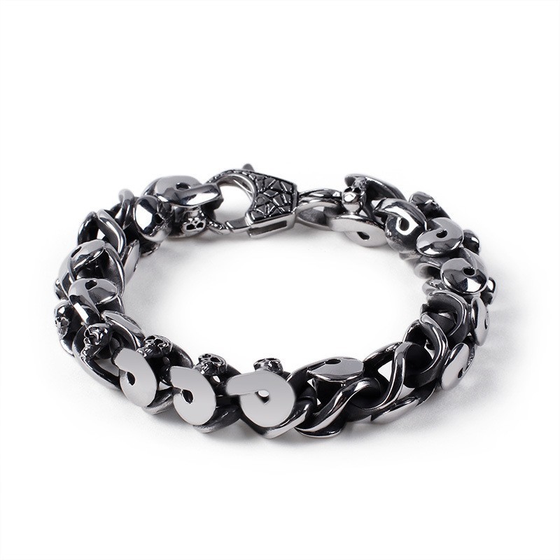 Alternative Chic Men's Bracelet Cool Titanium Skull Bracelet Alternative Chic Men's Bracelet Cool Titanium Skull Bracelet