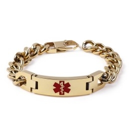 Edition Fashion Curved Brand Red Medical Logo Men's Bracelet Titanium Jewelry