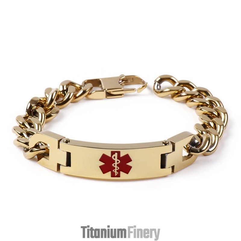 Edition Fashion Curved Brand Red Medical Logo Men's Bracelet Titanium Jewelry Edition Fashion Curved Brand Red Medical Logo Men's Bracelet Titanium Jewelry