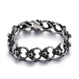 Titanium Flat Skull Bracelet