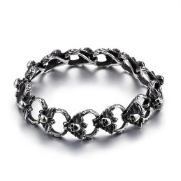 Titanium Flat Skull Bracelet