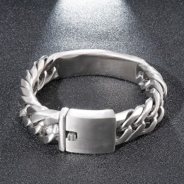 Chic Gothic Rock Style Sand Face Bent Brand Men's Titanium Bracelet