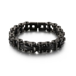 Titanium Men's Tide Bracelet Rock Biker Chain Bracelet