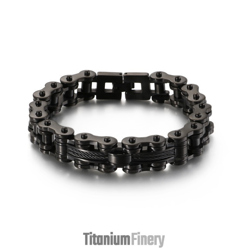 Titanium Men's Tide Bracelet Rock Biker Chain Bracelet Titanium Men's Tide Bracelet Rock Biker Chain Bracelet