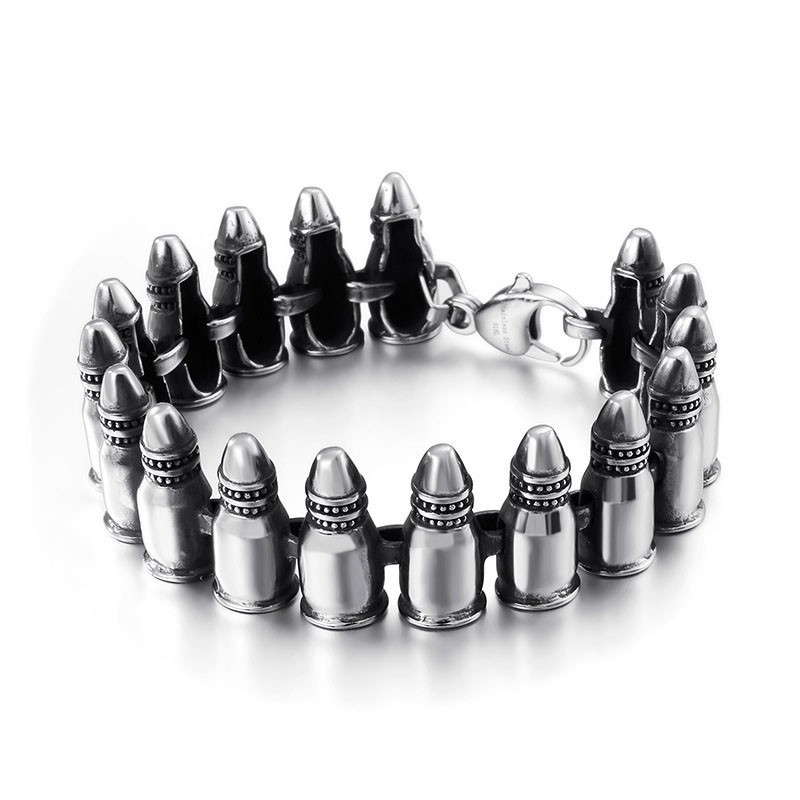 Chic Gothic Rock Accessories Men's Bullet Bracelets Chic Gothic Rock Accessories Men's Bullet Bracelets