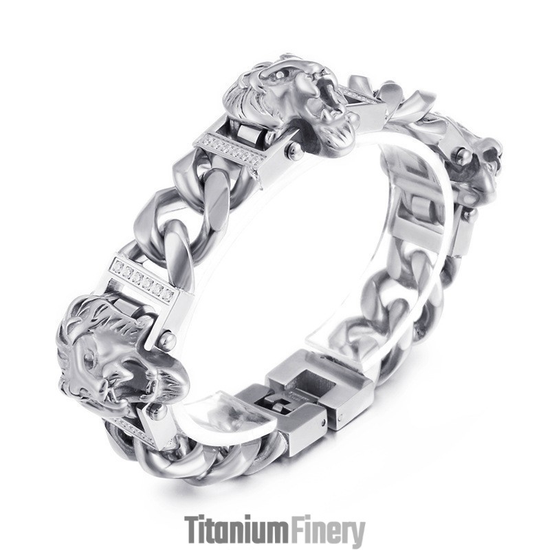 Lion Head Bracelet Bracelet Bracelet Hiphop Street Dance Men Titanium Jewelry