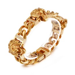 Lion Head Bracelet Bracelet Bracelet Hiphop Street Dance Male Titanium Jewelry