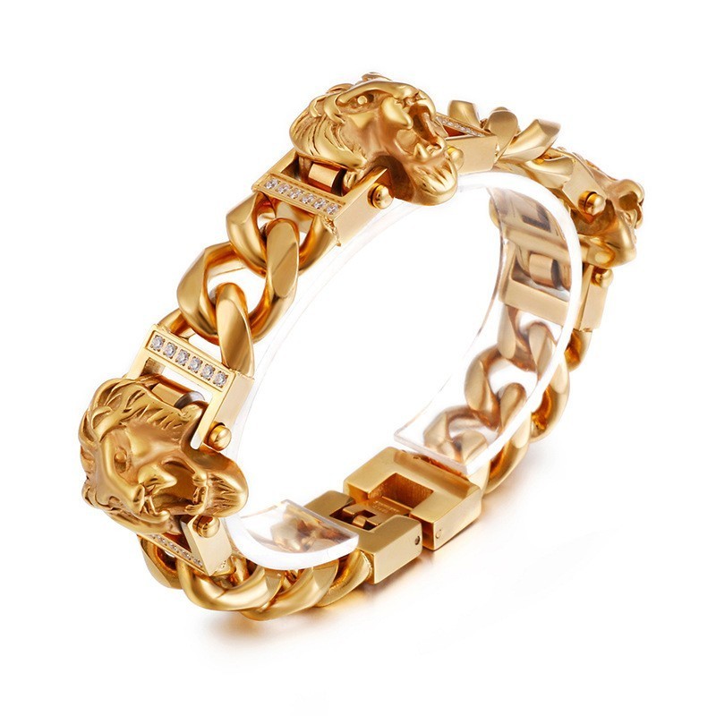 Lion Head Bracelet Bracelet Bracelet Hiphop Street Dance Male Titanium Jewelry Lion Head Bracelet Bracelet Bracelet Hiphop Street Dance Male Titanium Jewelry