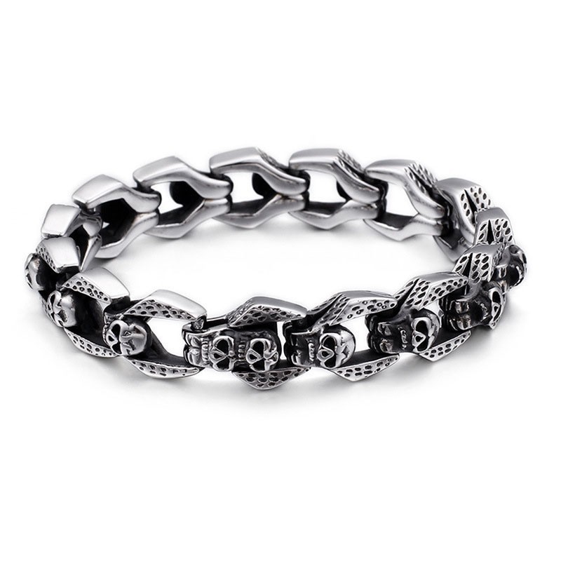 Chic Wind Skull Bracelets Tide Men Titanium Bracelets Chic Wind Skull Bracelets Tide Men Titanium Bracelets