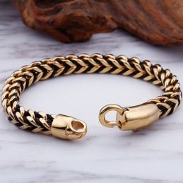 New Wave Retro Leather Braided Rope Titanium Bracelet