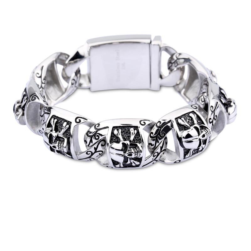 Hip-Hop Chic Style Bracelets Men's Titanium Bracelets Thick Section Skull Jewelry Hip-Hop Chic Style Bracelets Men's Titanium Bracelets Thick Section Skull Jewelry