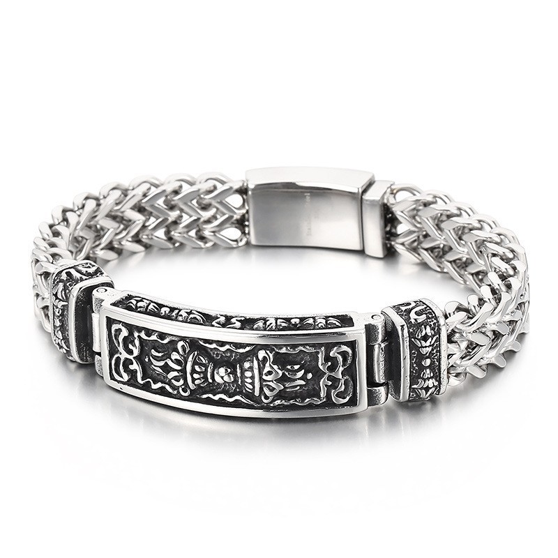 Fashion Pattern Curved Brand Titanium Men's Bracelet