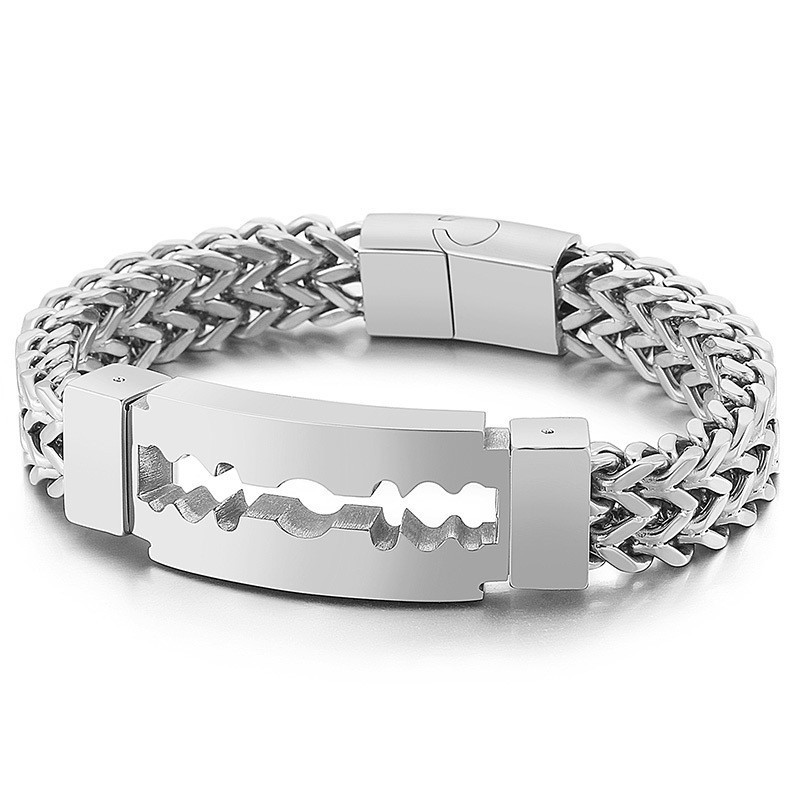 Blade Curved Brand Vacuum Plating Titanium Bracelet For Men Blade Curved Brand Vacuum Plating Titanium Bracelet For Men