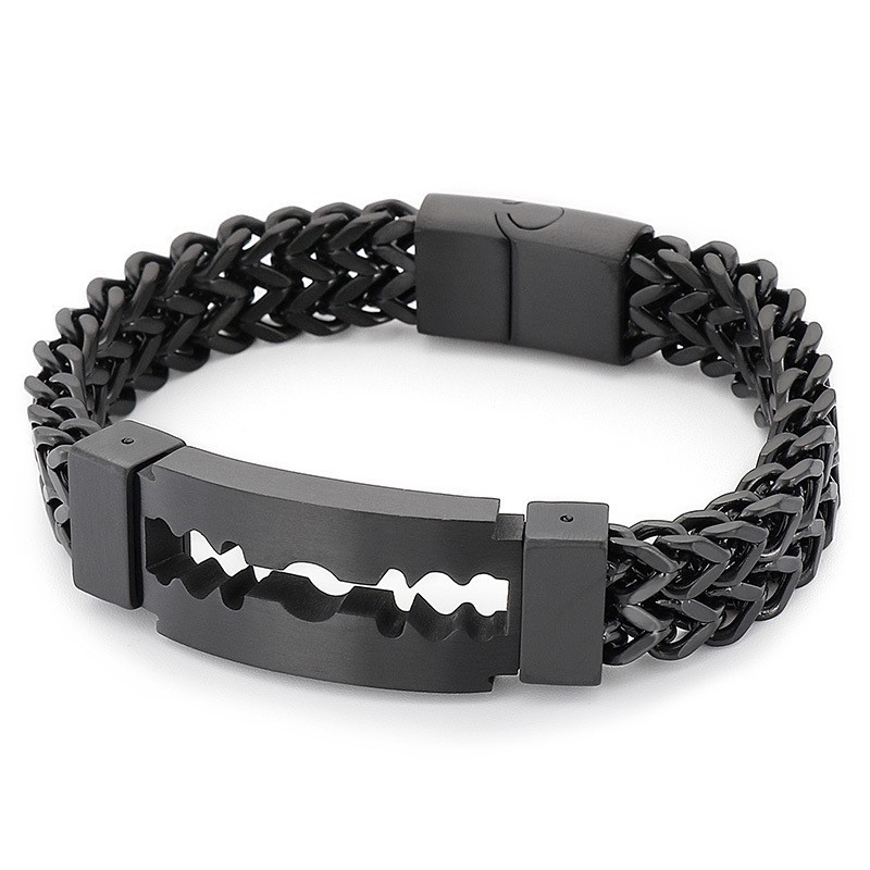Blade Curved Brand Vacuum Plating Titanium Bracelet For Men Blade Curved Brand Vacuum Plating Titanium Bracelet For Men