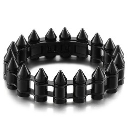 Fashion Bullet Head Men's Titanium Biker Bracelet