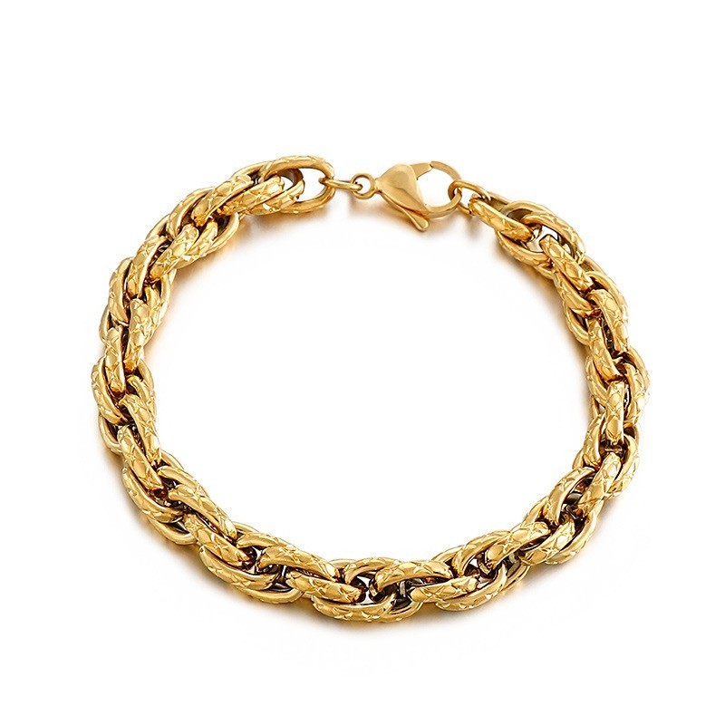 Hip-Hop Style Snake Pattern Twist Titanium Bracelet For Men Hip-Hop Style Snake Pattern Twist Titanium Bracelet For Men