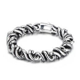 Fashion Polished Snap Titanium Men's Bracelet For Gifts