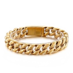 Cool Vacuum Plated 18K Titanium Bracelet For Men