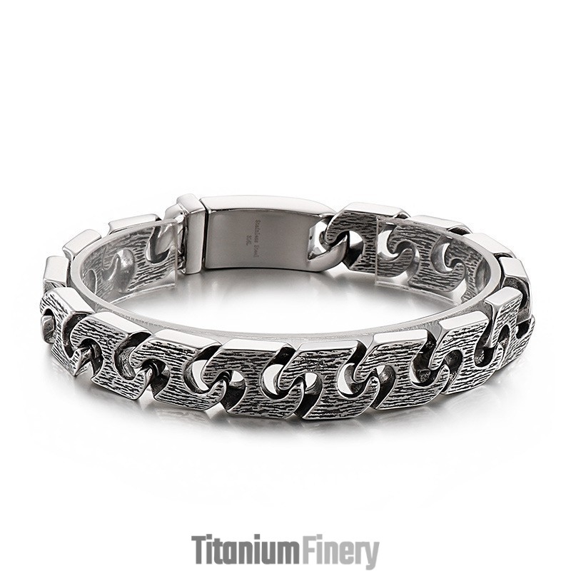 Vintage Geometric Chic Titanium Bracelet For Men