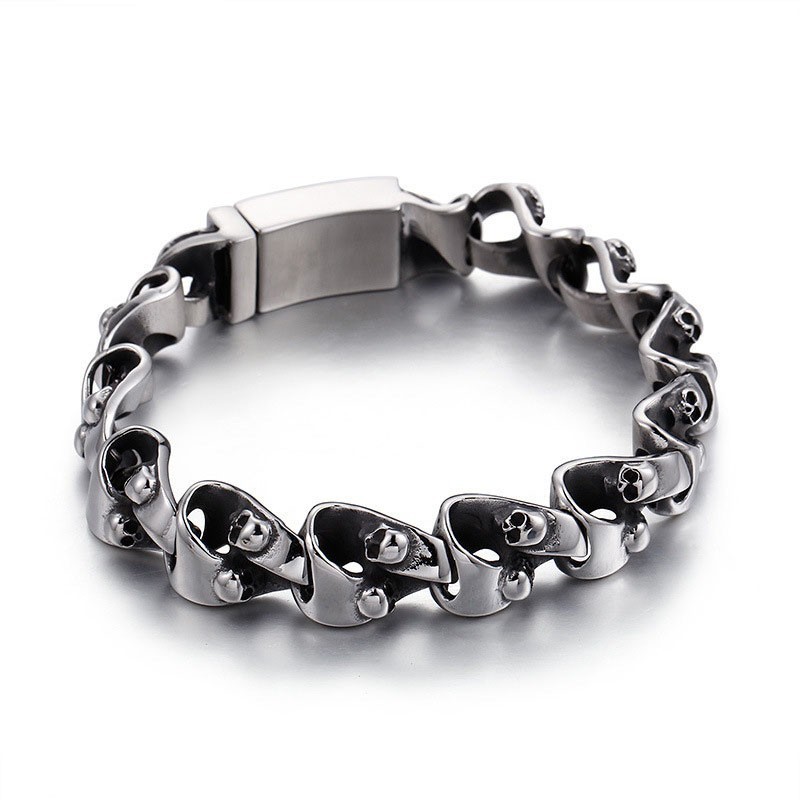 Cool Chic Skull Titanium Bracelet For Men Cool Chic Skull Titanium Bracelet For Men