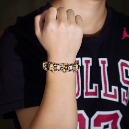 Exaggerated Fashion Skull Plating Titanium Men's Bicycle Bracelet
