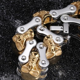 Exaggerated Fashion Skull Plating Titanium Men's Bicycle Bracelet