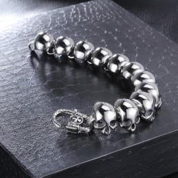 Fashion Cool Polished Skull Crossbones Titanium Men's Bracelet