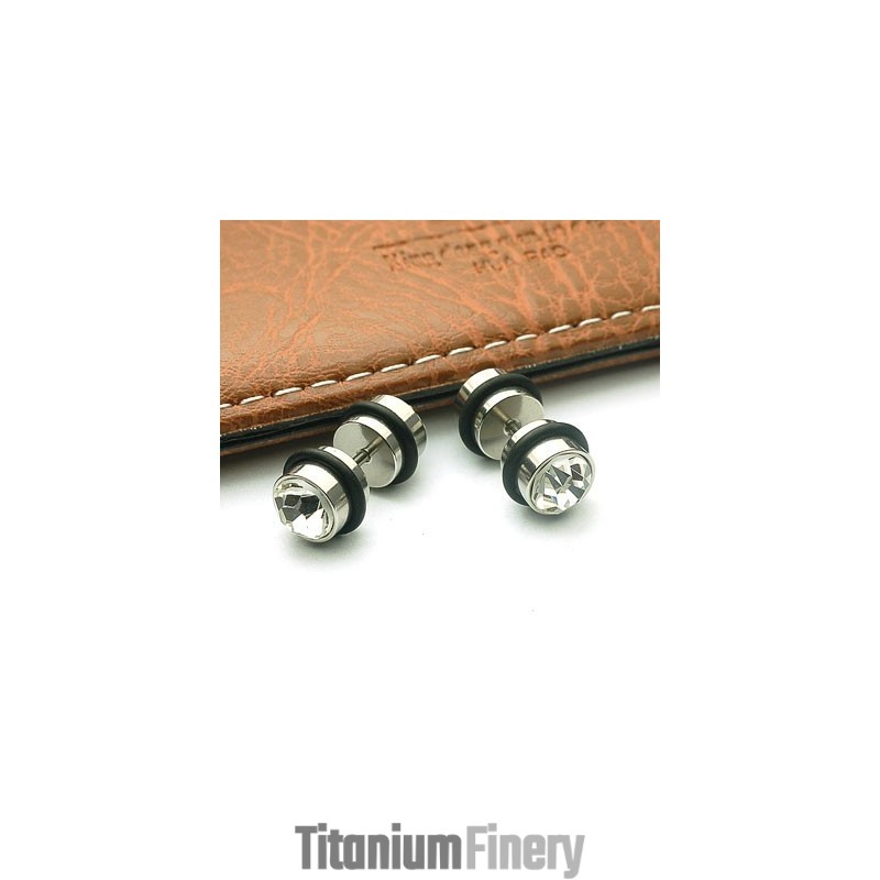 Titanium Diamond Earrings Puncture Titanium Diamond Earrings Puncture