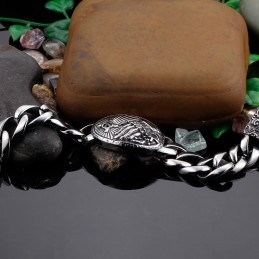 Fashion Cross With Zirconia Curved Titanium Bracelet For Men