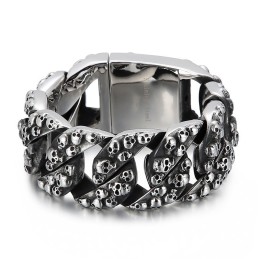 Exaggerated Chic Skull Titanium Bracelet For Men