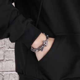 Cool Chic Zodiac Dragon Titanium Bracelet For Men