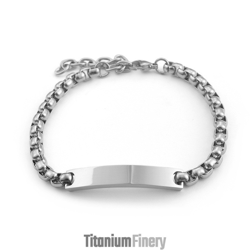 Chic Style Curved Square Couple Titanium Bracelet