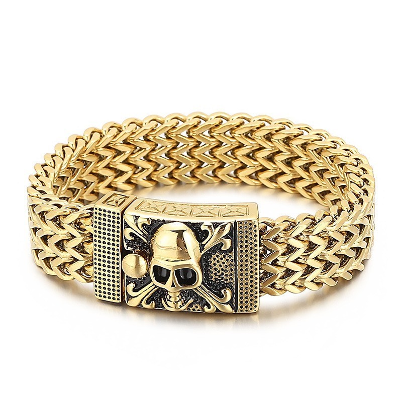 Hip-Hop Skull Titanium Bracelet For Men Hip-Hop Skull Titanium Bracelet For Men
