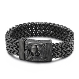 Hip-Hop Skull Titanium Bracelet For Men