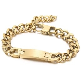 Fashion Curved Brand With Tail Chain Titanium Bracelet For Men