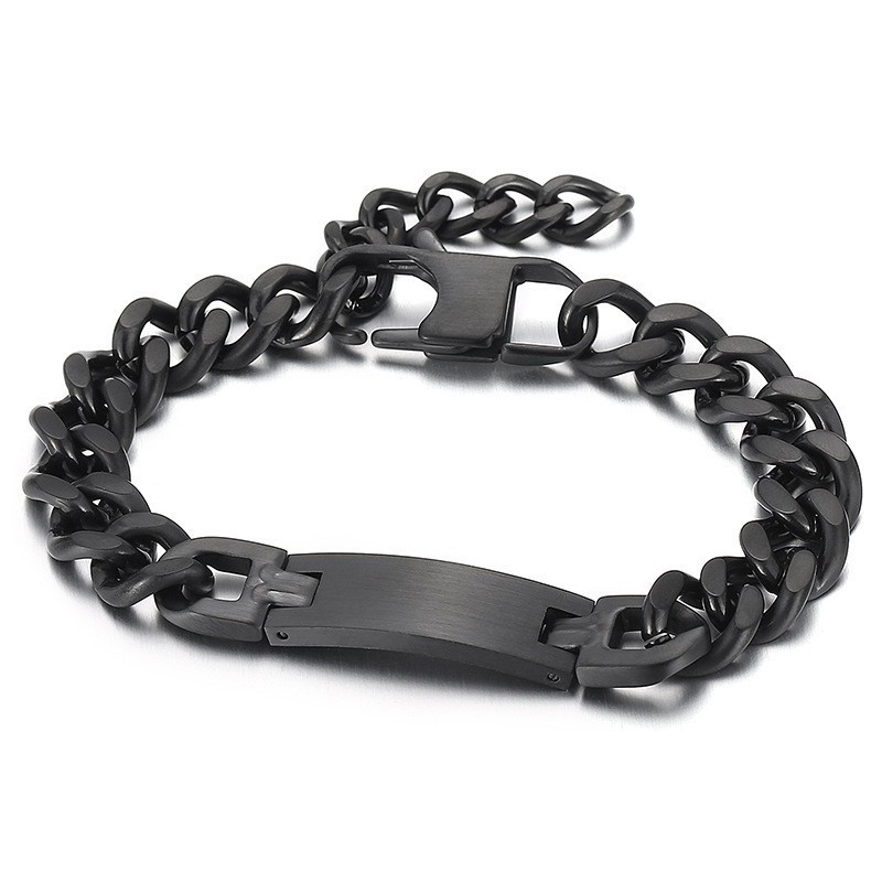 Fashion Bent Brand Plus Tail Chain Titanium Bracelet For Men