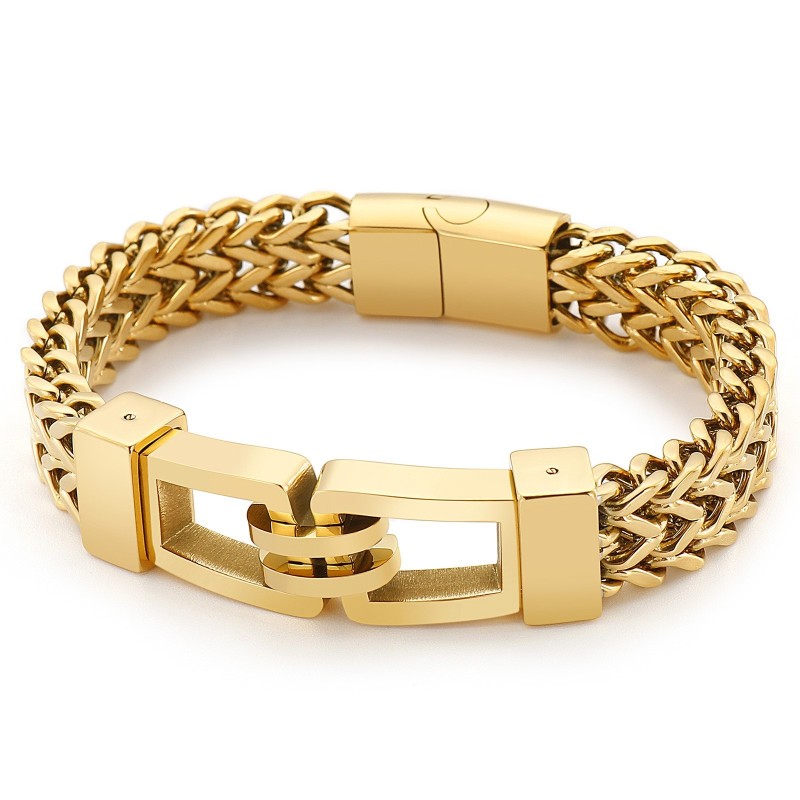 Rock And Roll Hip-Hop Hand Puller 21.5Cm Titanium Bracelet For Men Rock And Roll Hip-Hop Hand Puller 21.5Cm Titanium Bracelet For Men