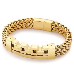 Fashion Square Hollow Titanium Bracelet For Men