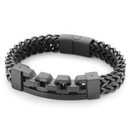 Fashion Square Hollow Titanium Bracelet For Men