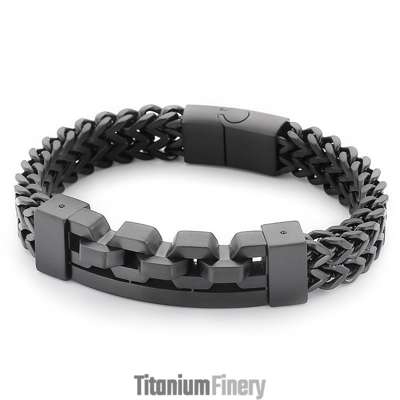 Fashion Square Hollow Titanium Bracelet For Men